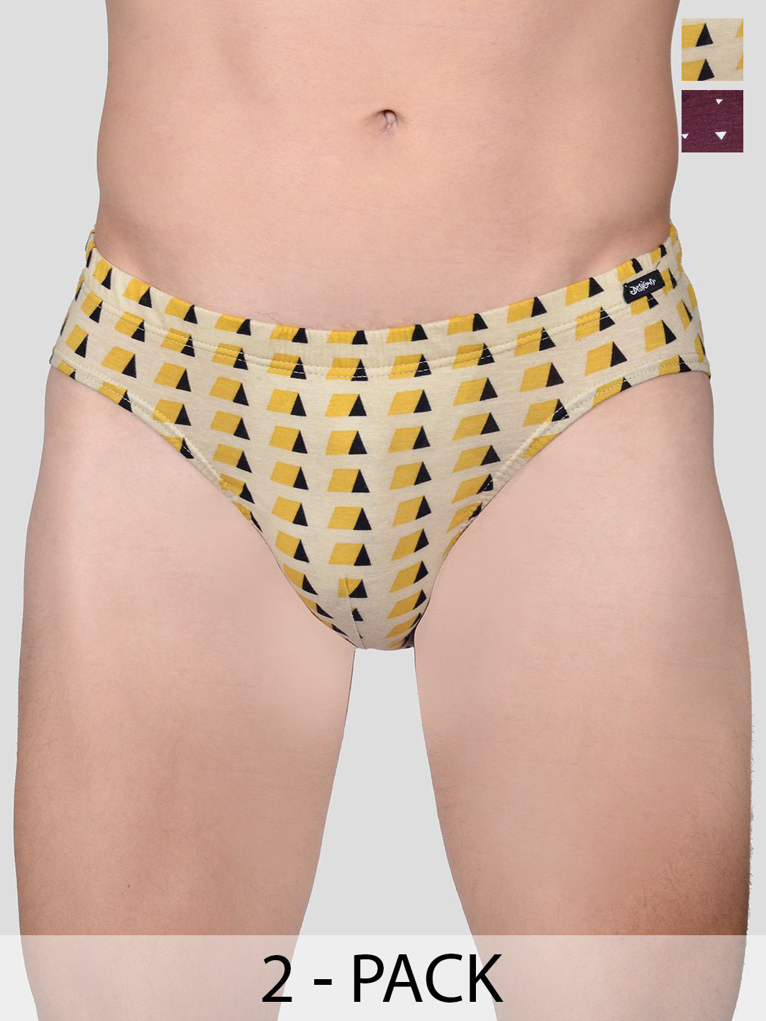 FRENCHIE Pack Of 2 Assorted Pure Cotton Breathable Briefs FR-MI-BF-DSGNR-10P-95-PO2
