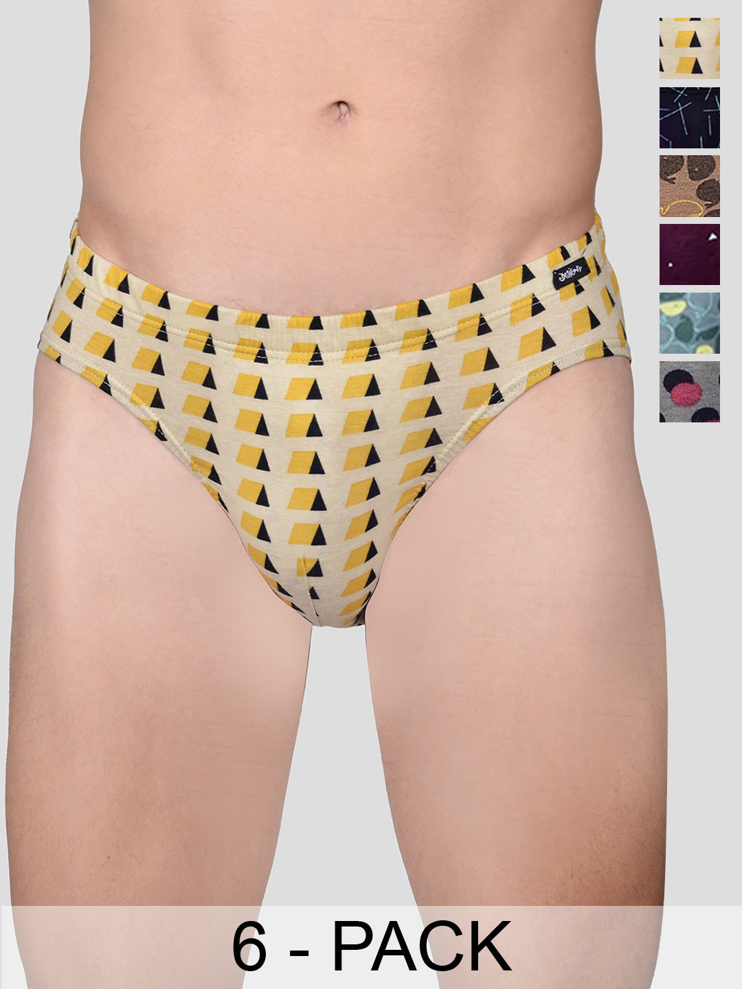 FRENCHIE Pack Of 6 Assorted Cotton Basic Briefs FR-MI-BF-DSGNR-10P-80-PO6