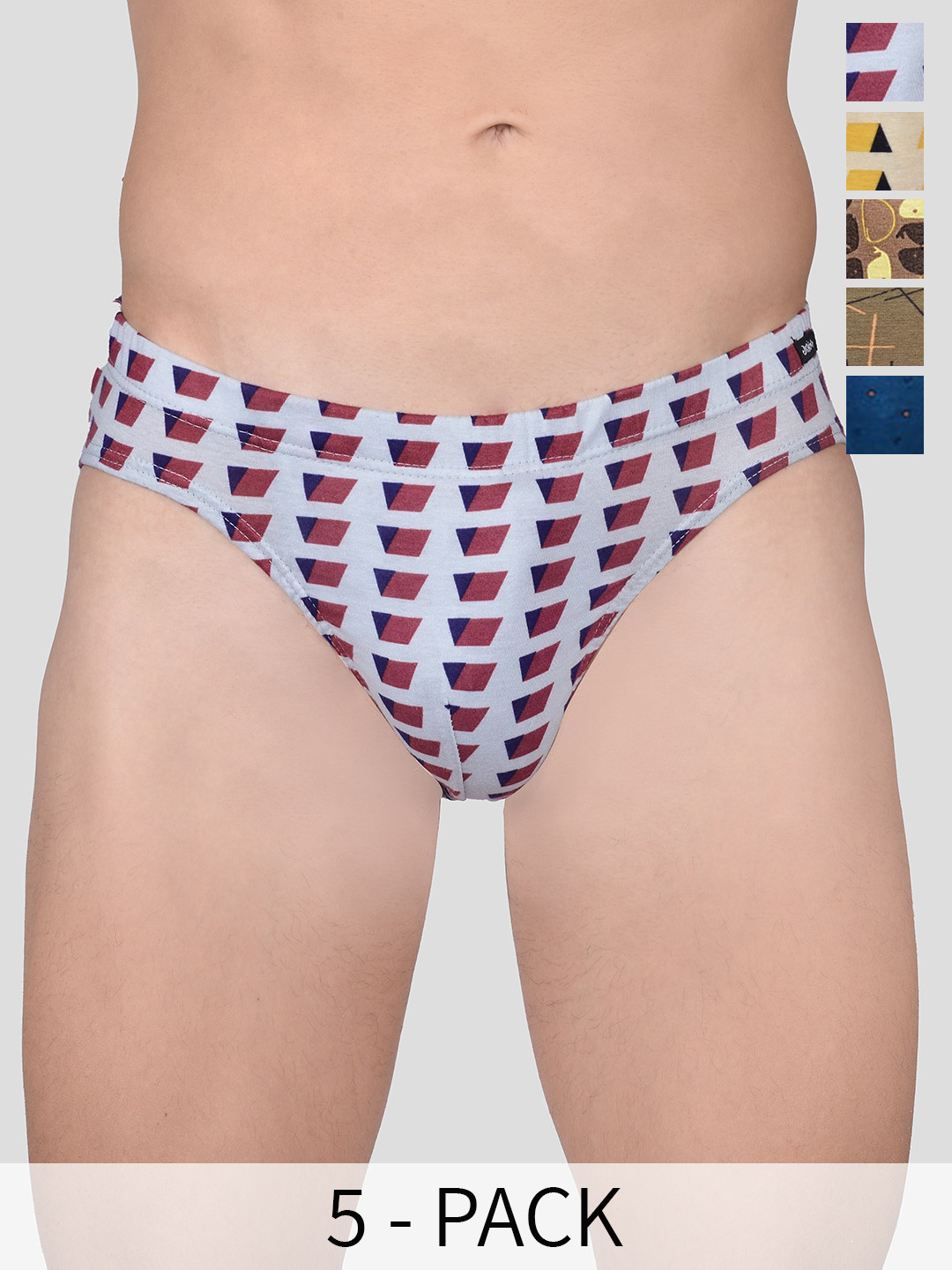 FRENCHIE Pack Of 5 Assorted Cotton Basic Briefs FR-MI-BF-DSGNR-10P-110-PO5