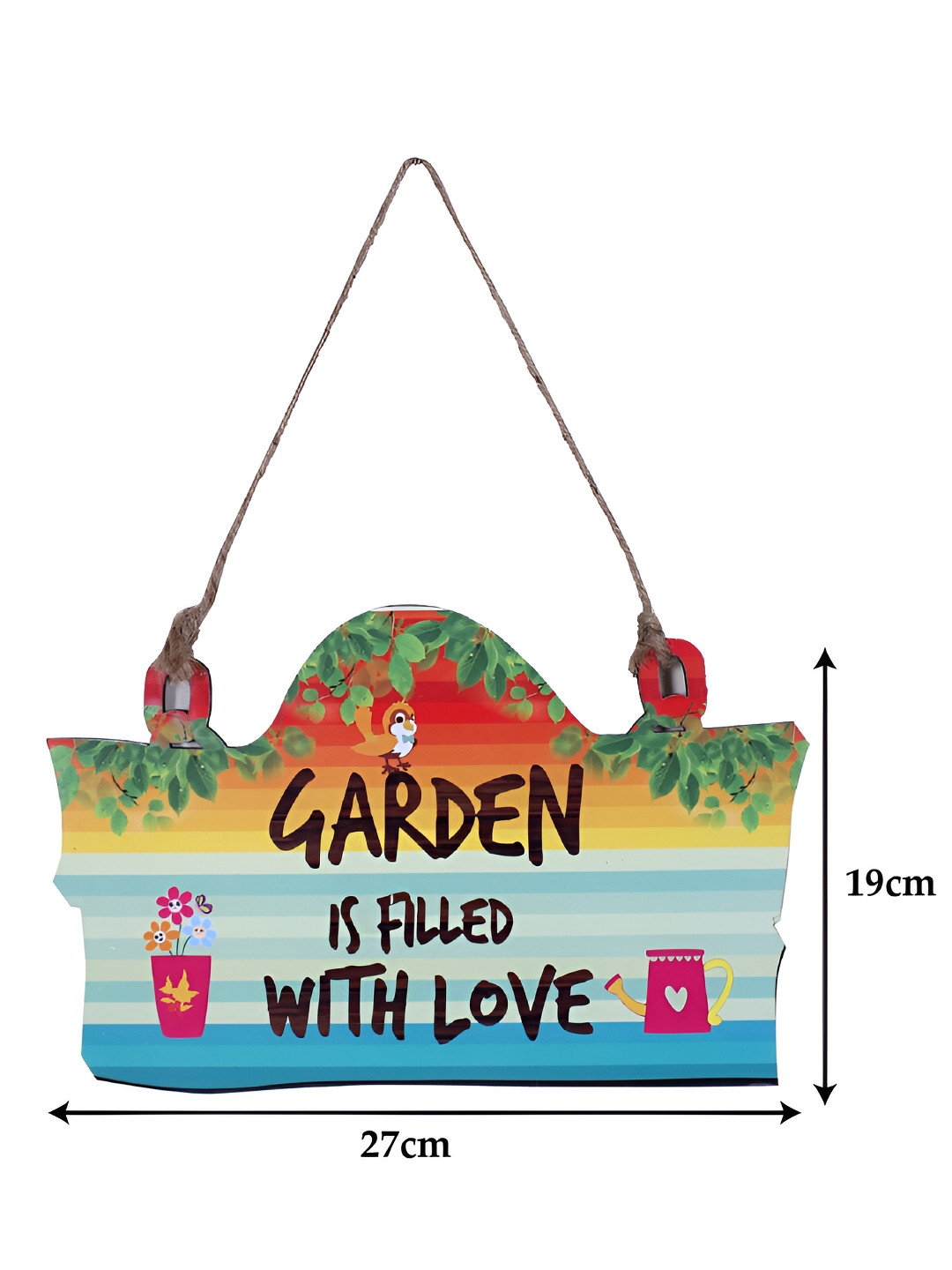 Kuber Industries Wood Floral Matte Hall Wall Hangings-7.5In