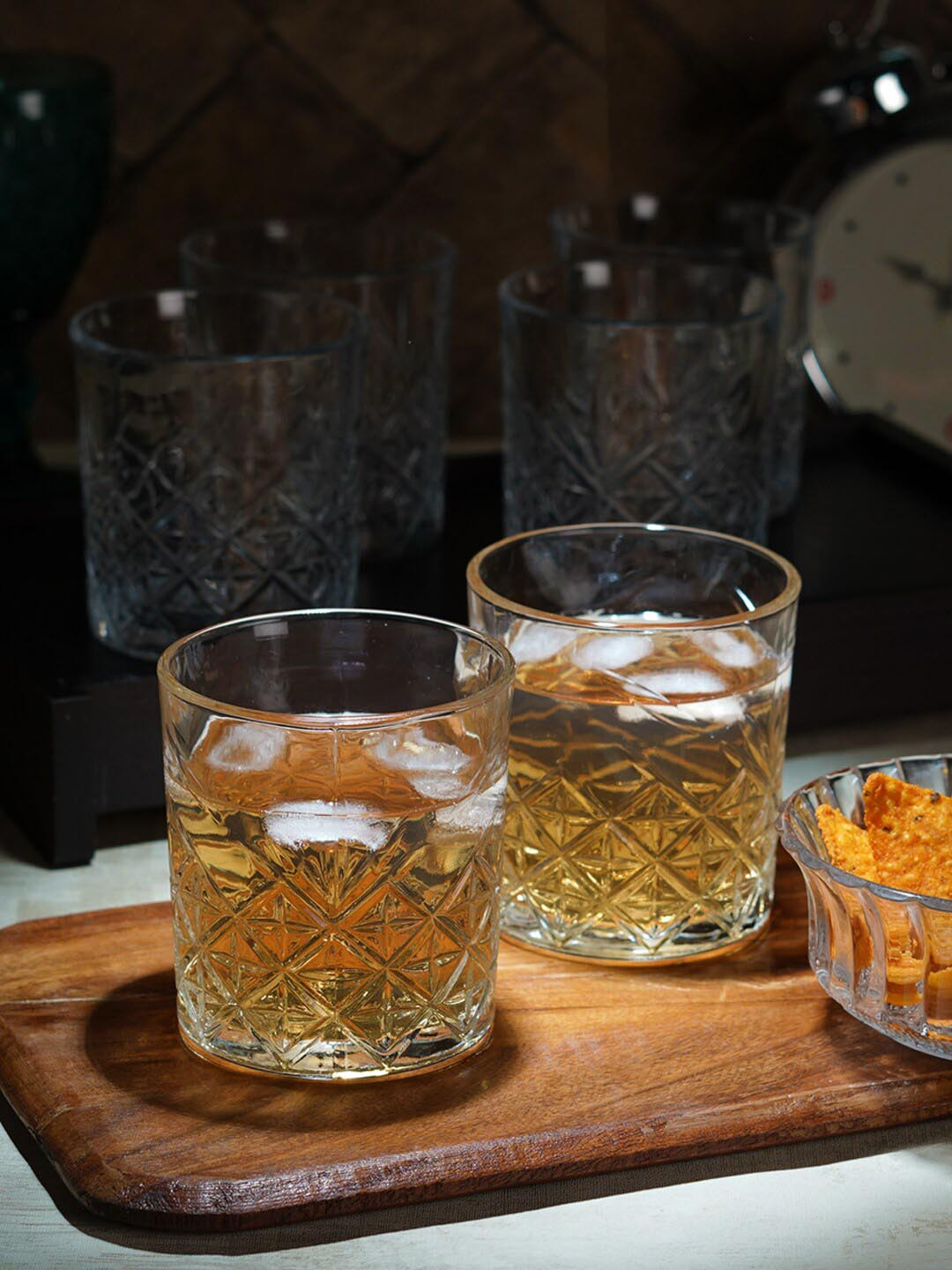 ceradeco Transparent 6 Pieces Glass Water or Juice Glasses 360 ml Each