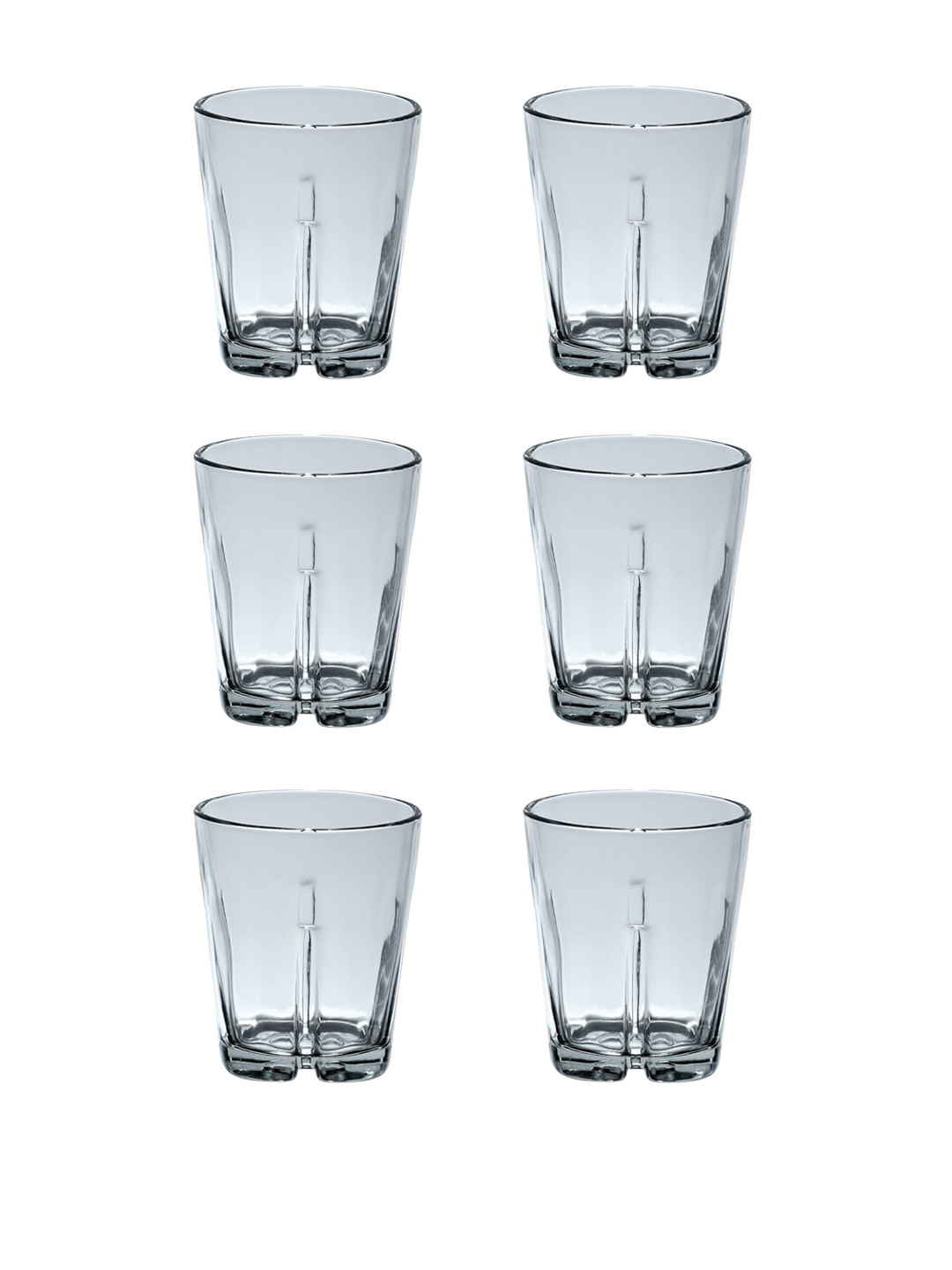 ceradeco Transparent 6Pcs Textured Glass Whisky Glasses 300ml Each