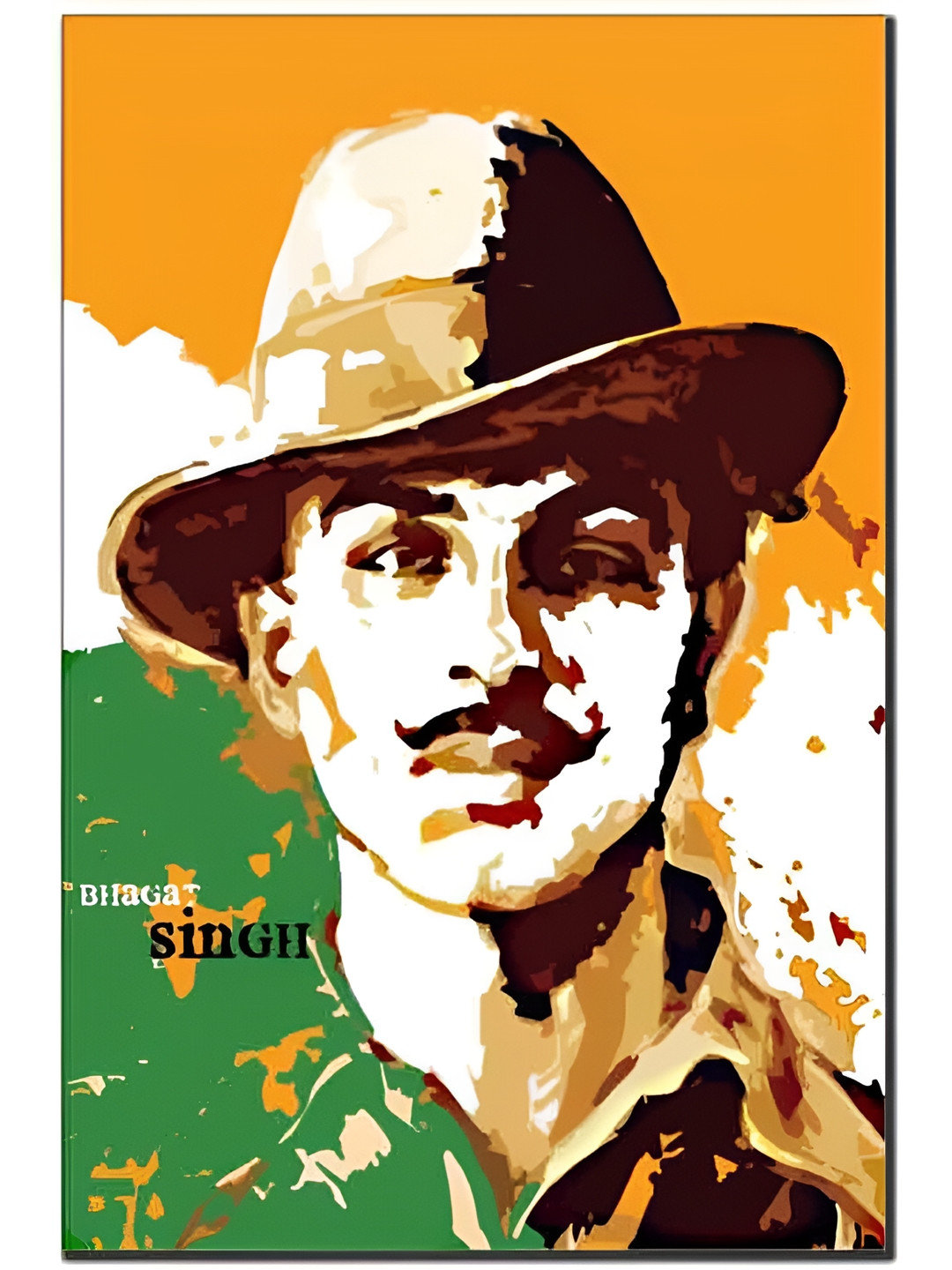 British Terminal Veer Bhagat Singh Paper Wall Rectangle Paintings Wall Art -18 x 24 In