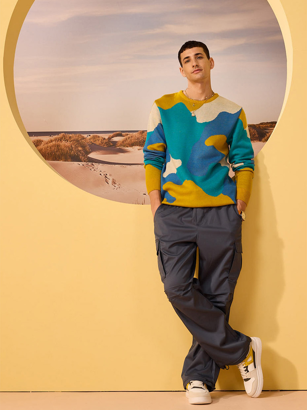 Mast & Harbour Men Jogger Fit Cargo Style Parachute Pants