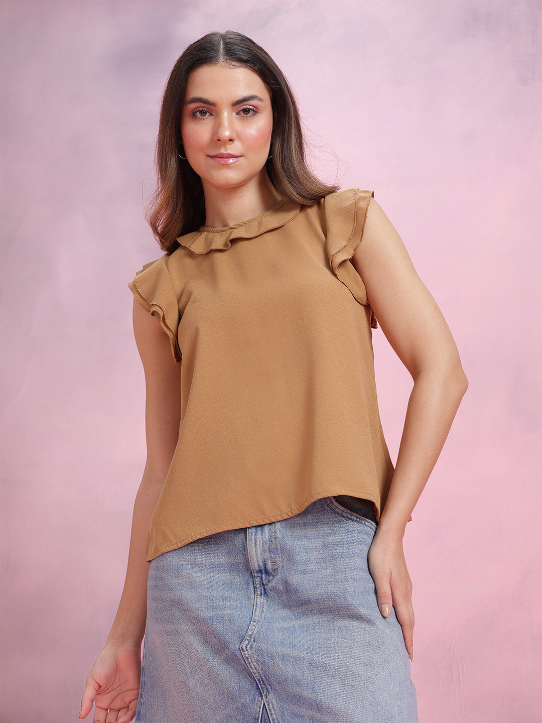 DressBerry Flutter Sleeve Ruffles Top