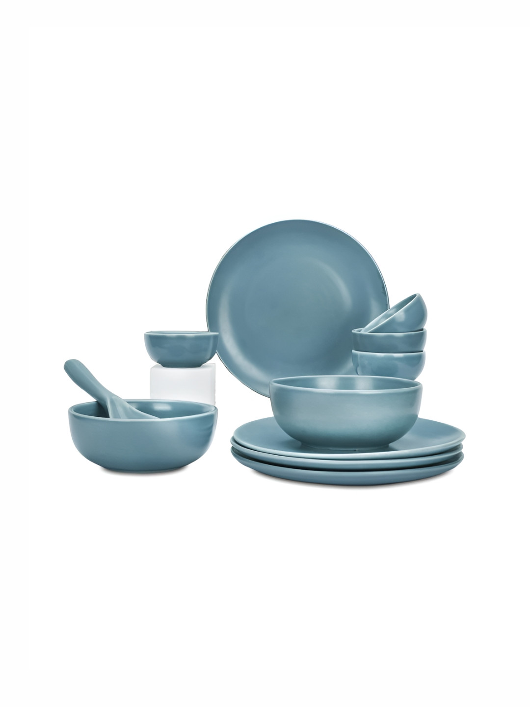 UMAI Blue 11 Pieces Ceramic Glossy Dinner Set