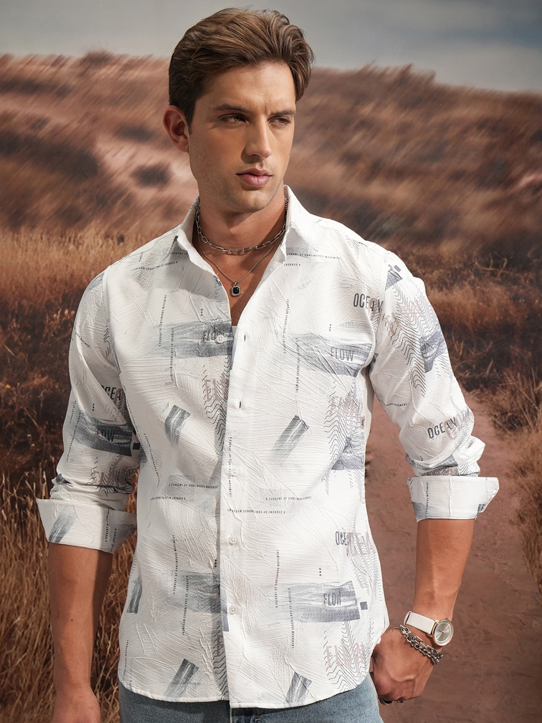 LOCOMOTIVE Luxe Wrinkle Textured Party Shirt