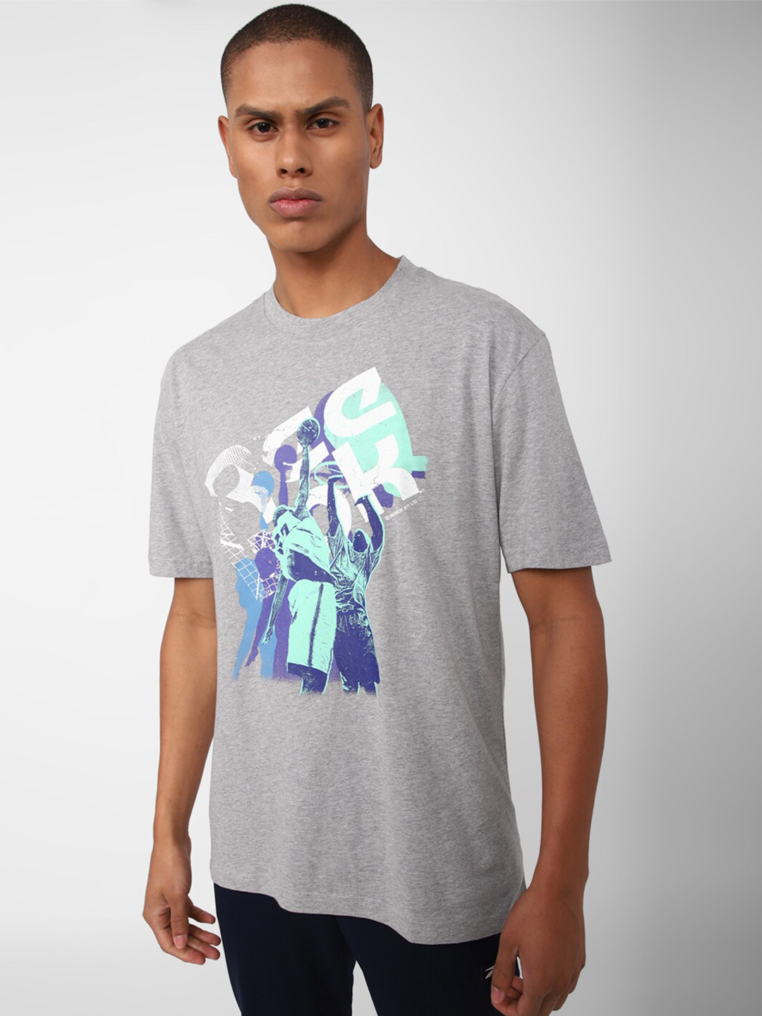 Reebok Unisex Balling Graphic Series Printed Relaxed-Fit Pure Cotton T-Shirt