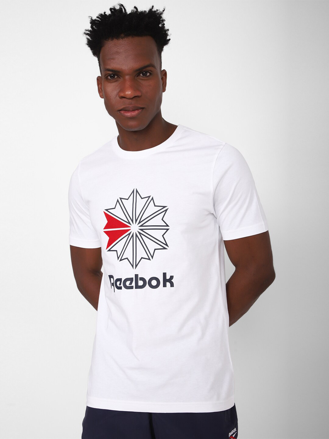 Reebok Unisex CL Starcrest Printed Cotton Slim-Fit T-Shirt