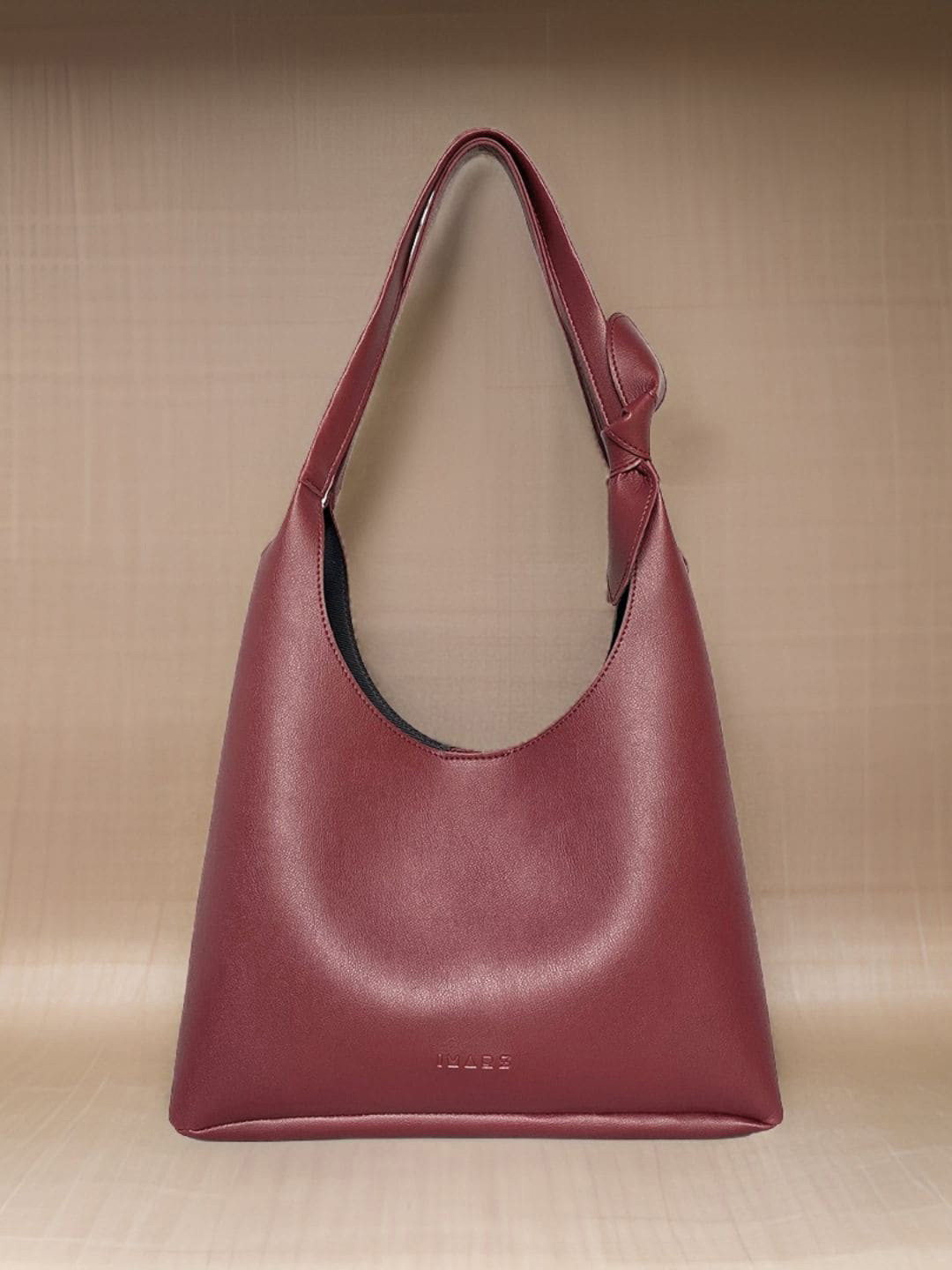 IMARS Structured Vegan Leather Hobo Bag With Bow Detail
