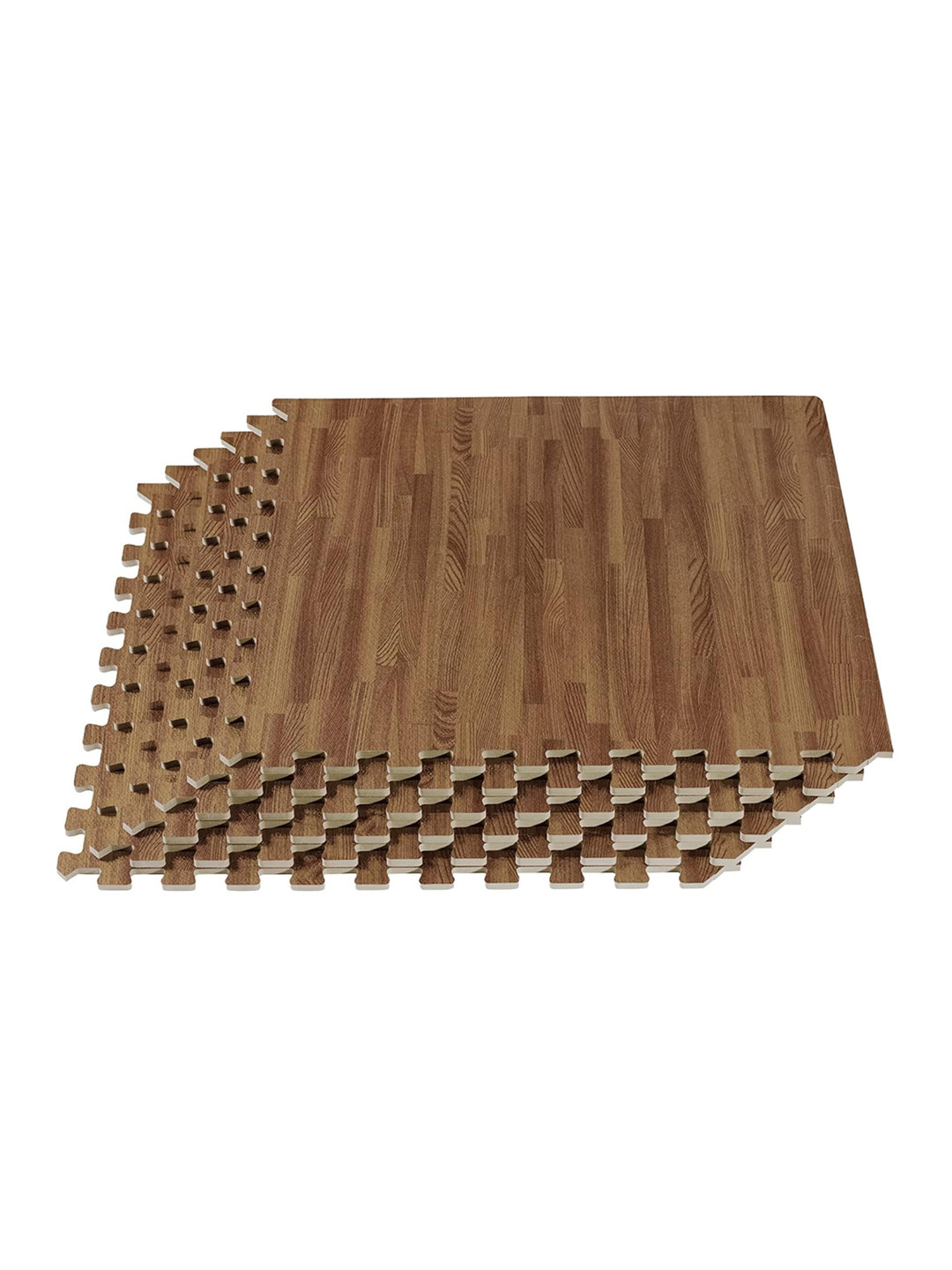 KOBO Brown Interlocking Anti Skid Tiled Yoga Mat