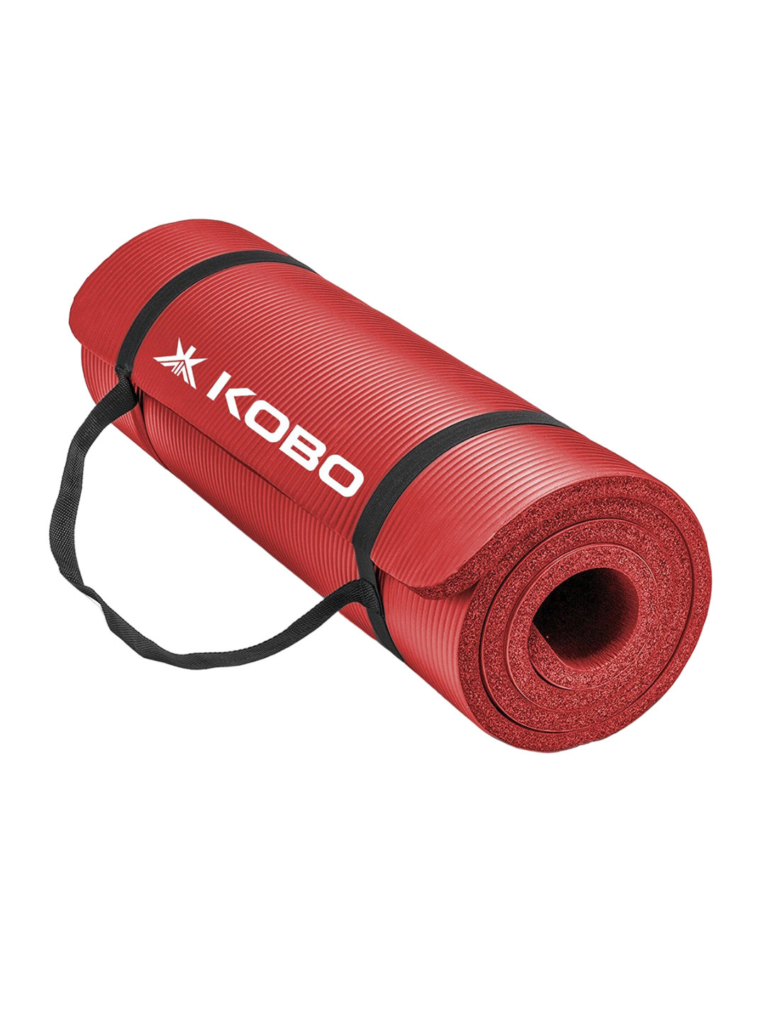 KOBO Red Textured Anti Skid Waterproof Yoga Mat
