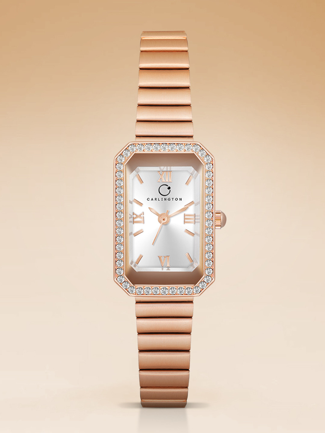 CARLINGTON Women Embellished Dial Bracelet Style Straps Analogue Watch Iconic 2032