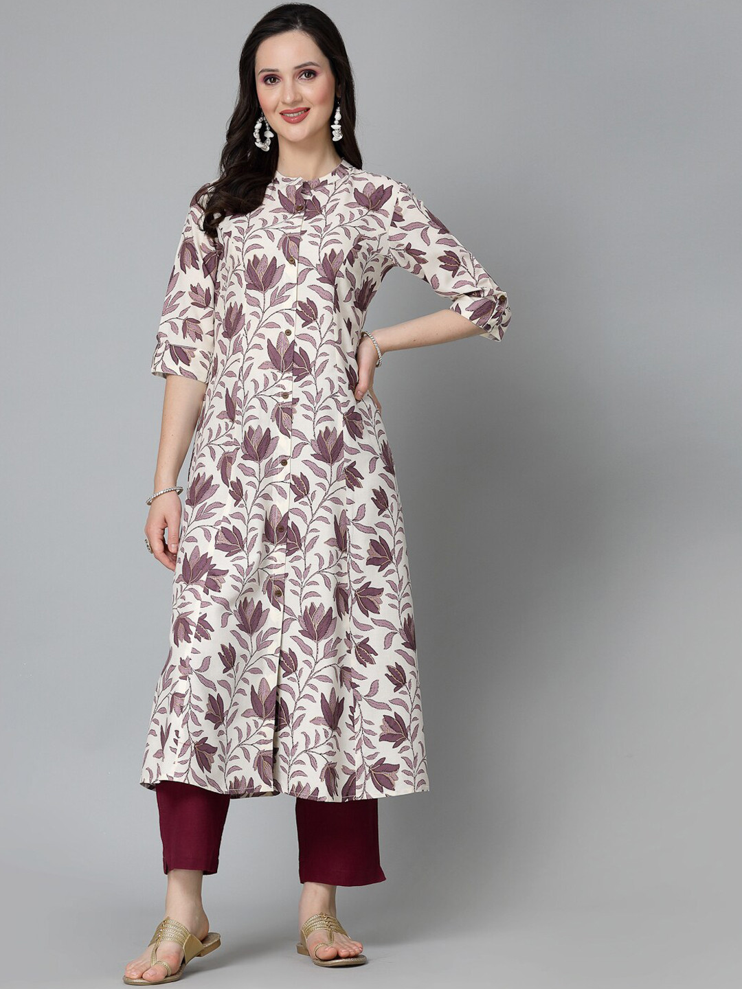 Stylum Women Floral Printed Thread Work Kurta