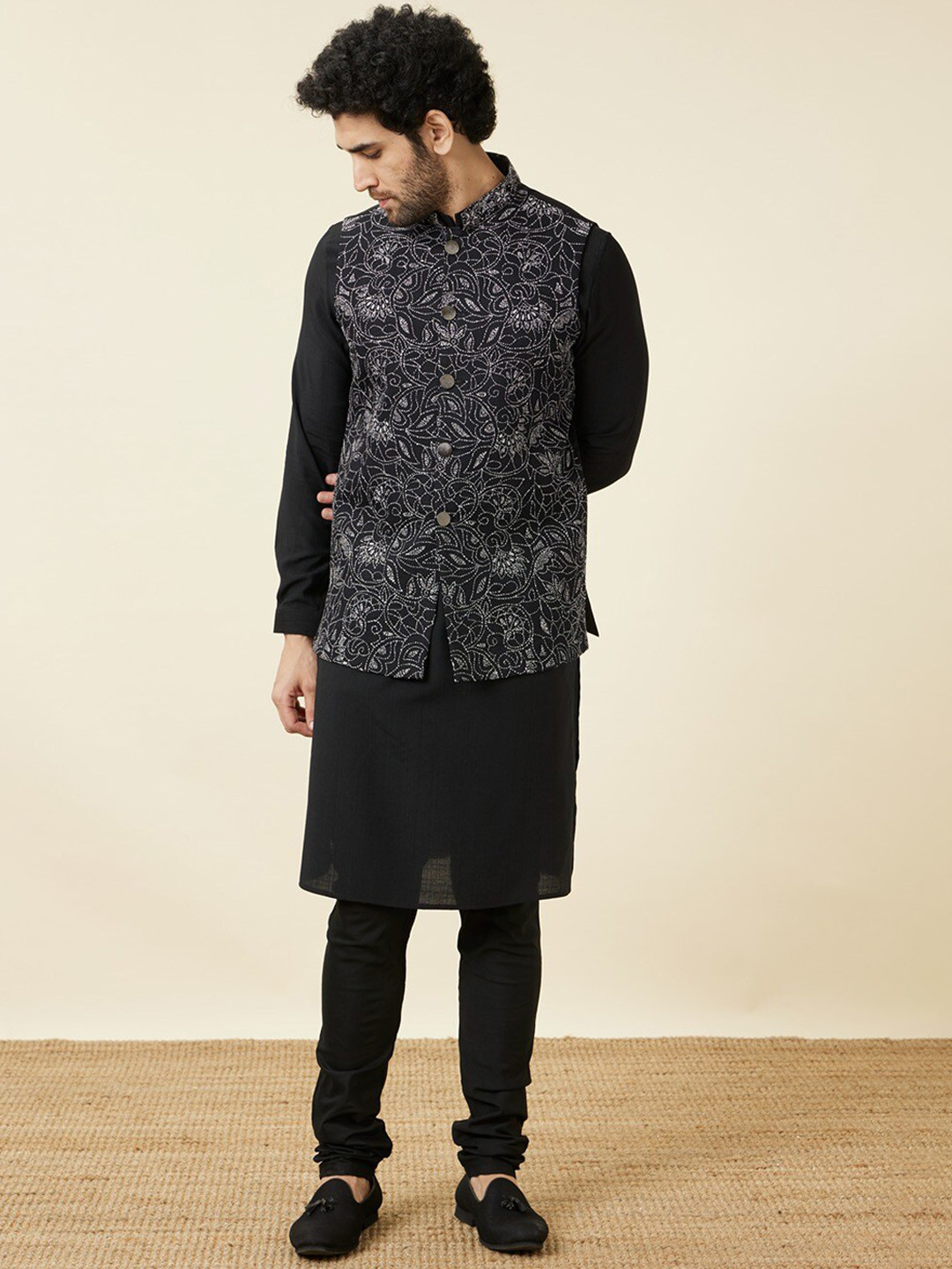 Twamev Regular Thread Work Kurta and Churidar with Jacket