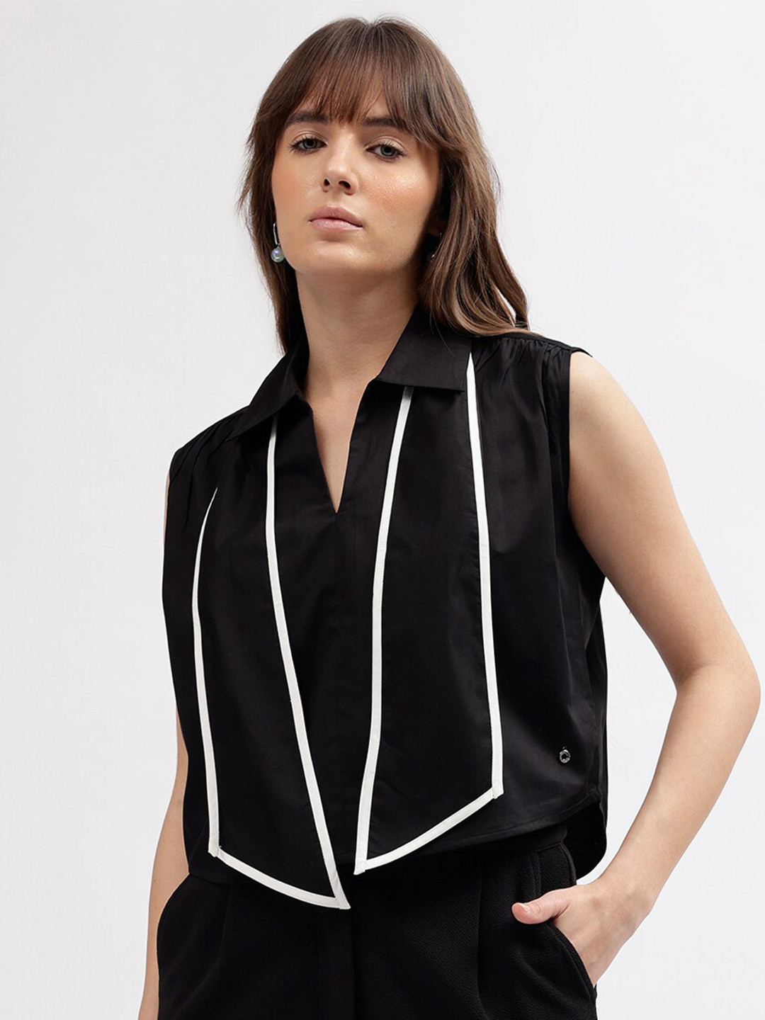 Iconic Solid Regular Fit Cotton Top