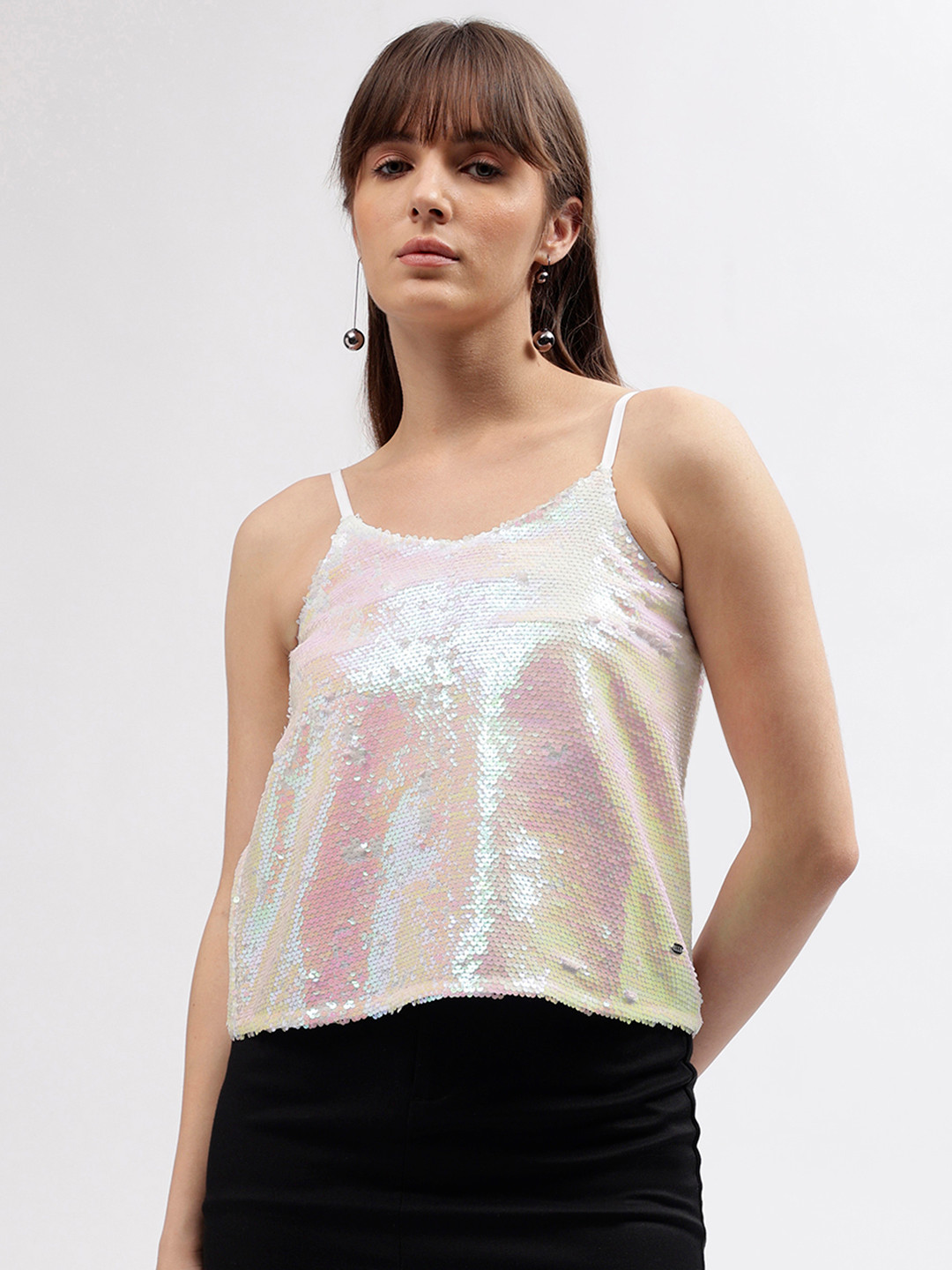 ELLE Sequined Embellished Tank Top