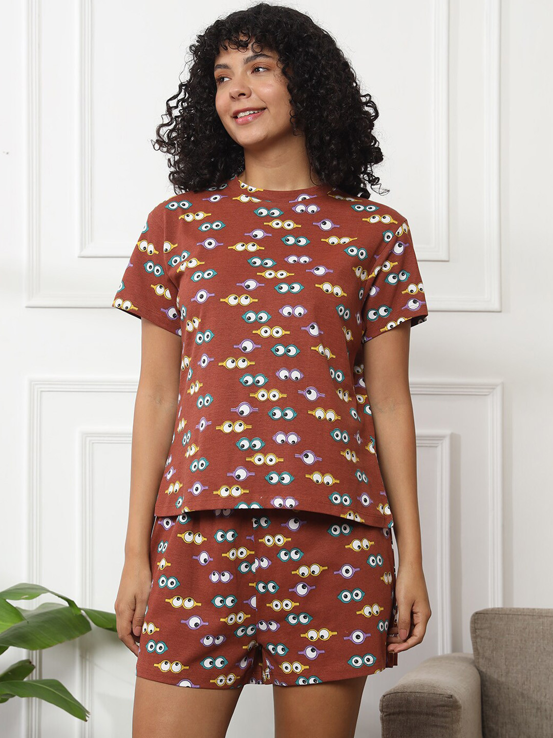 Bannos Swagger Printed Cotton Night suit