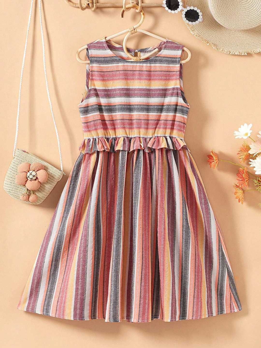 BAESD Striped Fit & Flare Dress