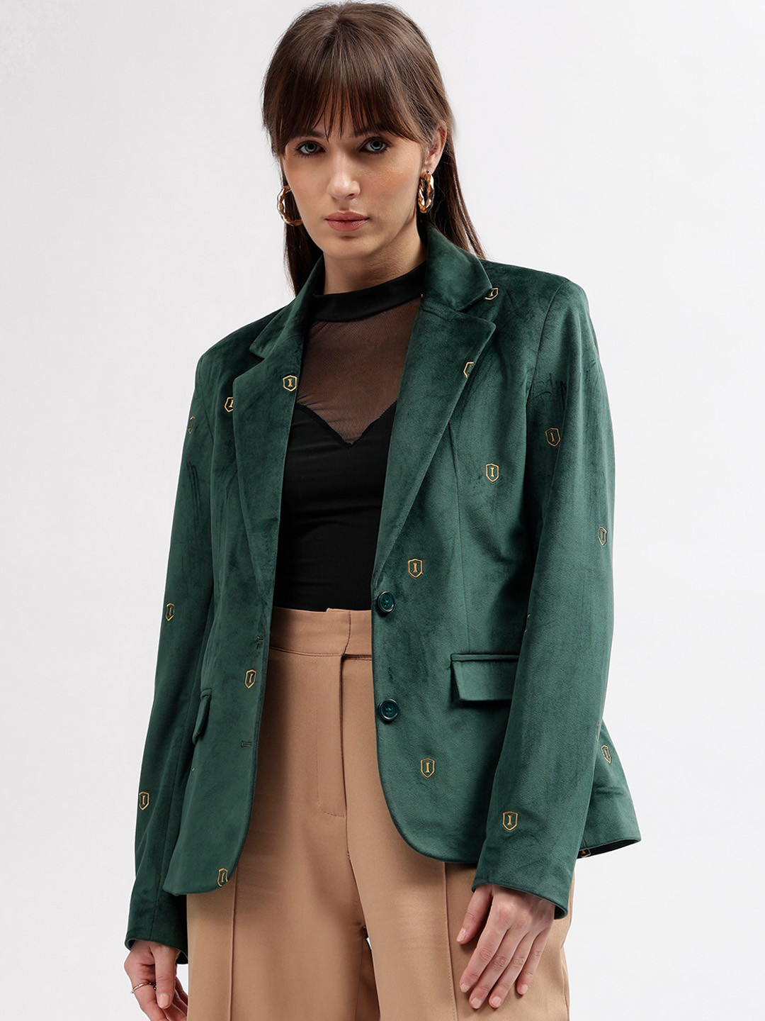 Iconic Notched Lapel Long Sleeves Single-Breasted Blazer