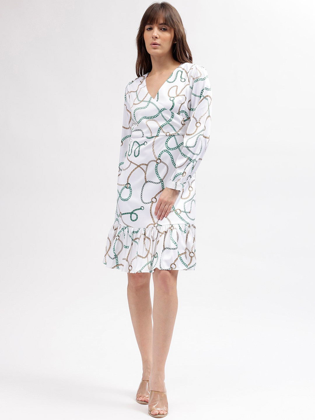 Iconic Printed Fit And Flare Cotton Dress