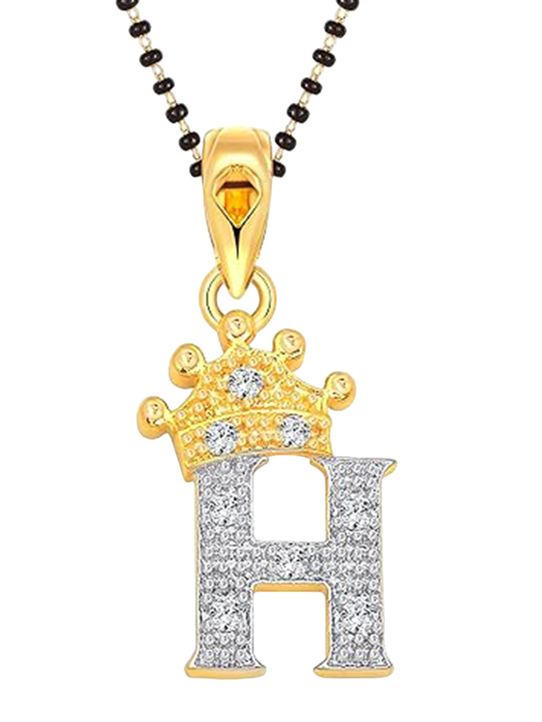 Vighnaharta Gold-Plated H Stones Mangalsutra