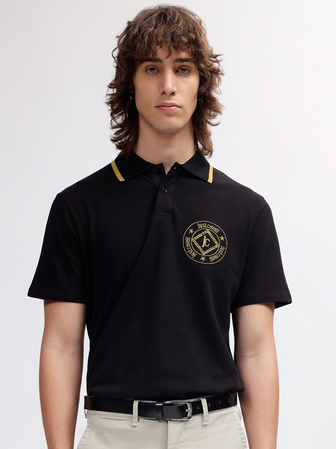 Just Cavalli Polo Collar Pure Cotton T-shirt