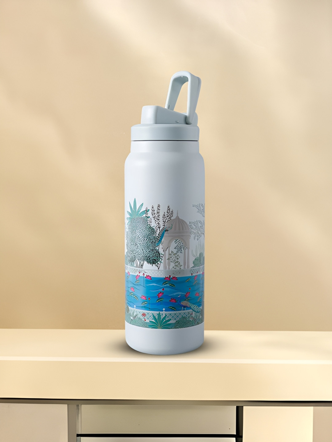 UMAI Blue Tropical Stainless Steel Spill Proof Water Bottle - 900ml