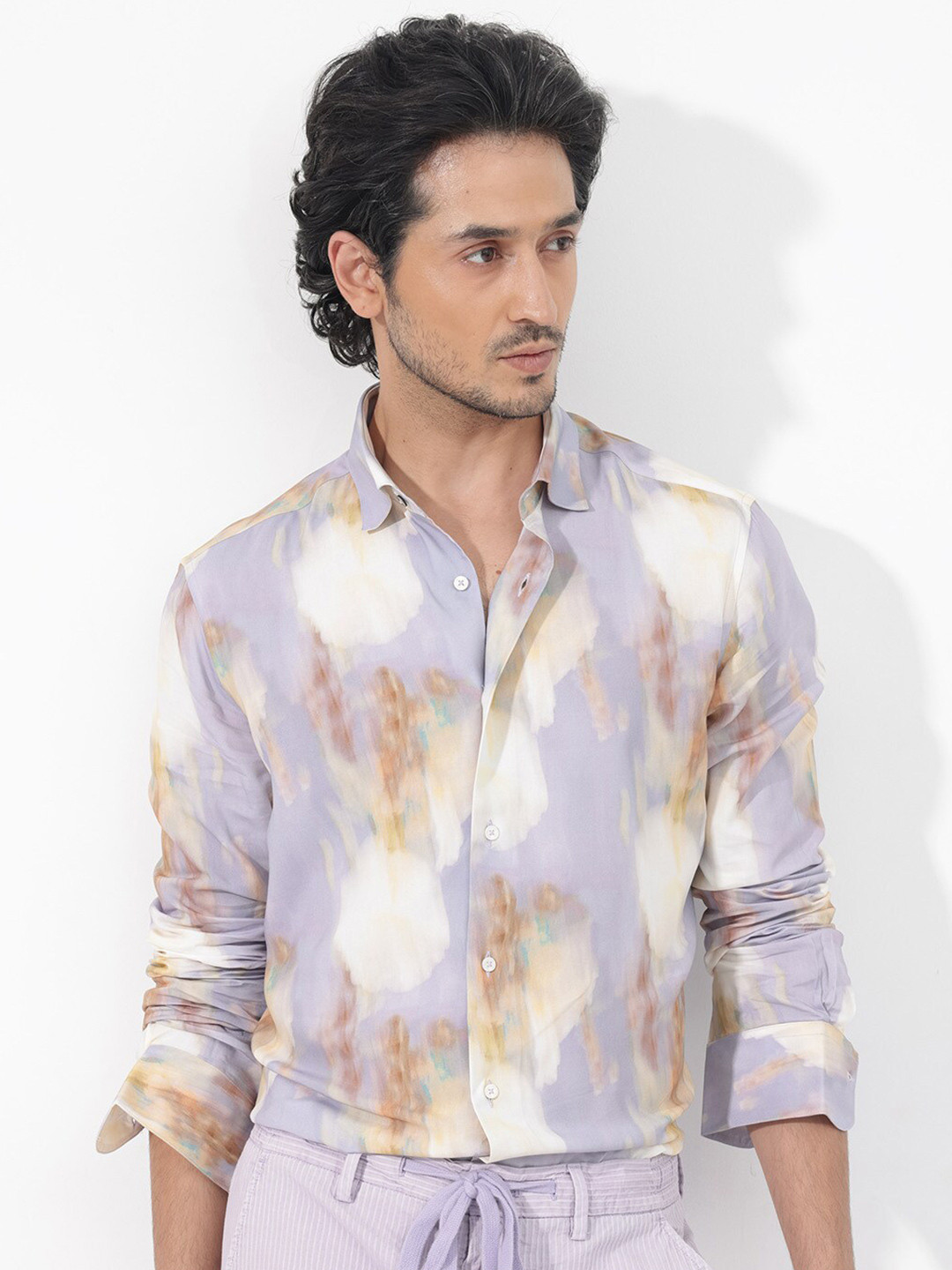 RARE RABBIT Men Plushy Ls Regular Fit Opaque Printed Shirt