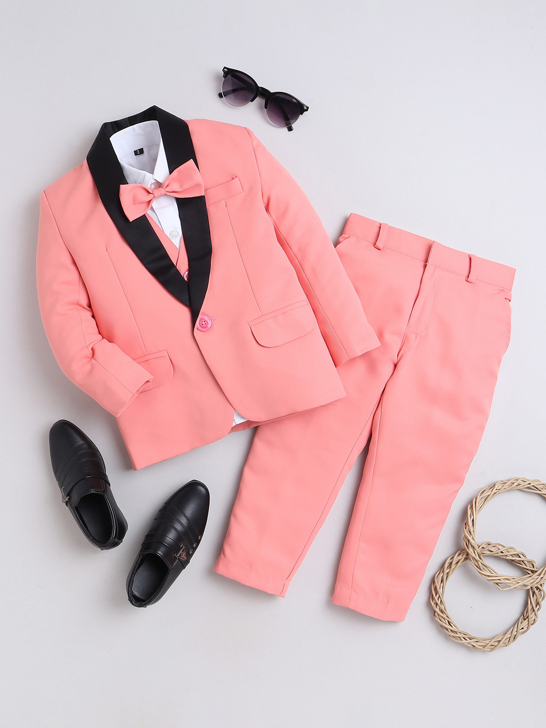 Jeetethnics  Infant Boys 4 Piece Tuxedo Party Suits