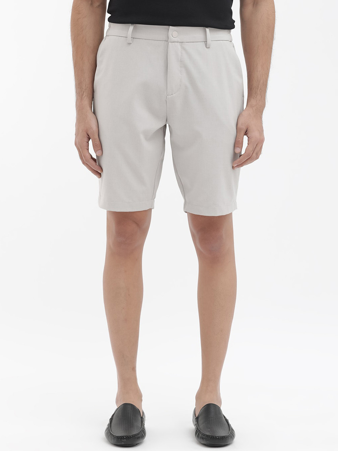 RARE RABBIT Men Trip-1 Relaxed Fit Mid-Rise Chino Shorts