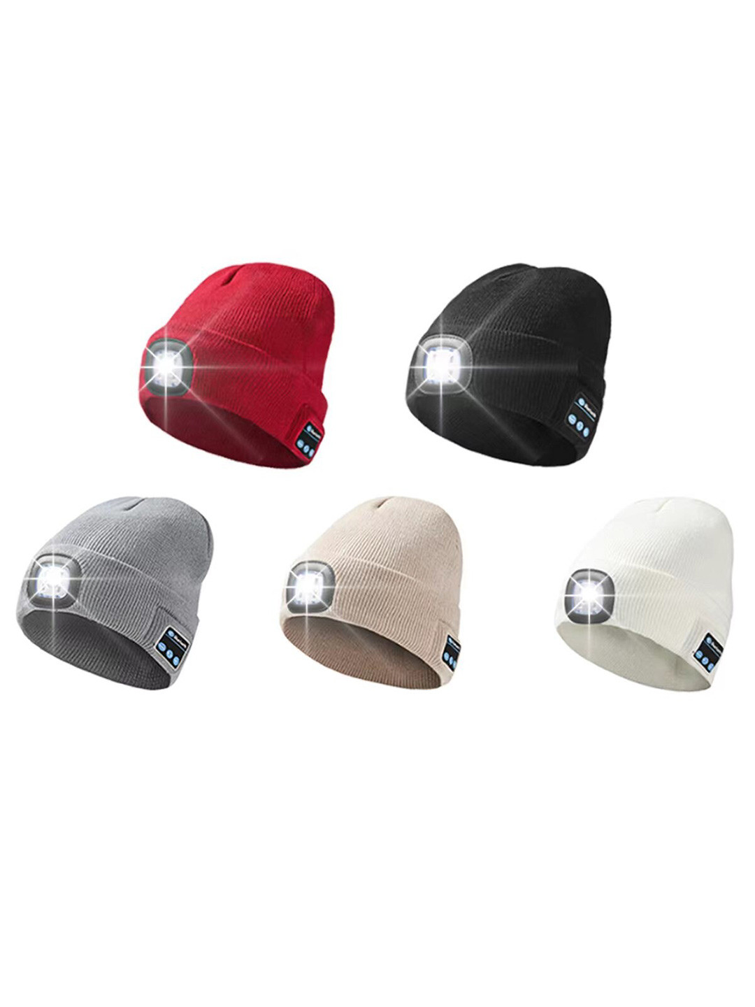 FabSeasons Unisex Beanie with Rechargeable LED Lights & Wireless Bluetooth Headphones