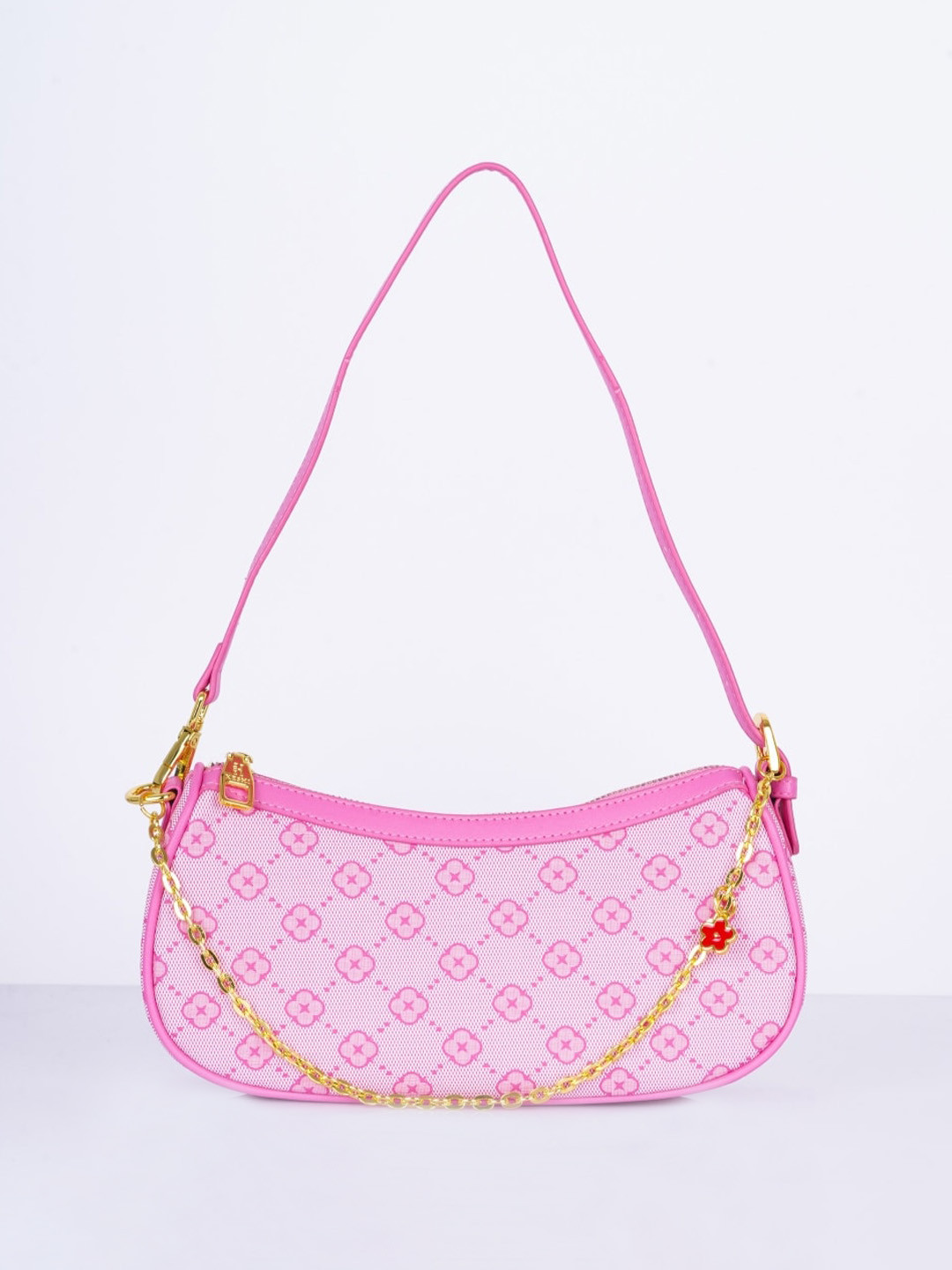 CHRONICLE Floral Printed Half Moon Hobo Bag