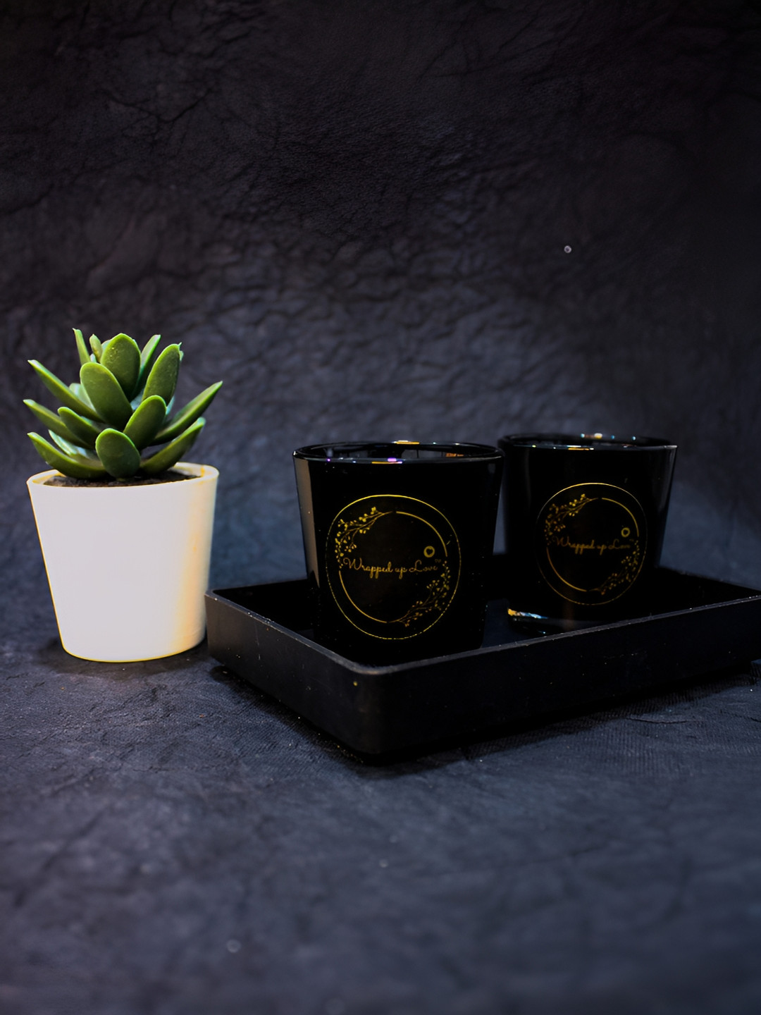 Wrapped up Love 2Pcs 1 Wick Dazzle and Love Potion Solid Geometric Regular Jar Candles