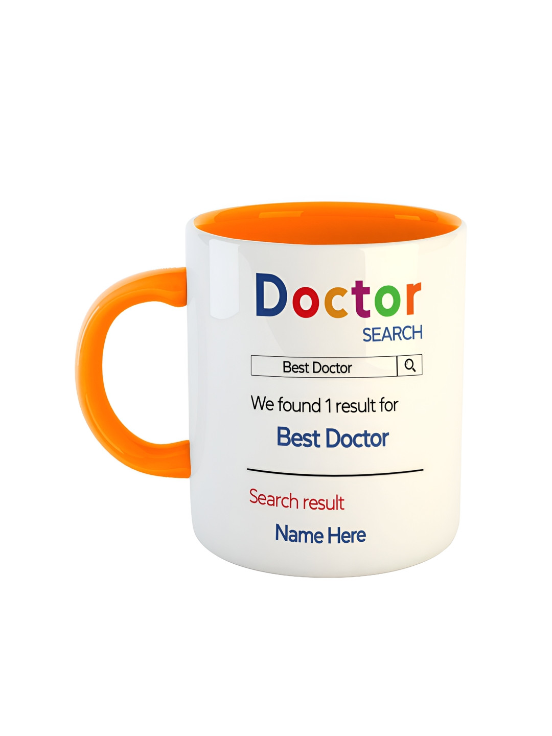 ARTBUG Chaitanya Name Personalised Orange Typography Ceramic Microwave Safe Mug-350ml