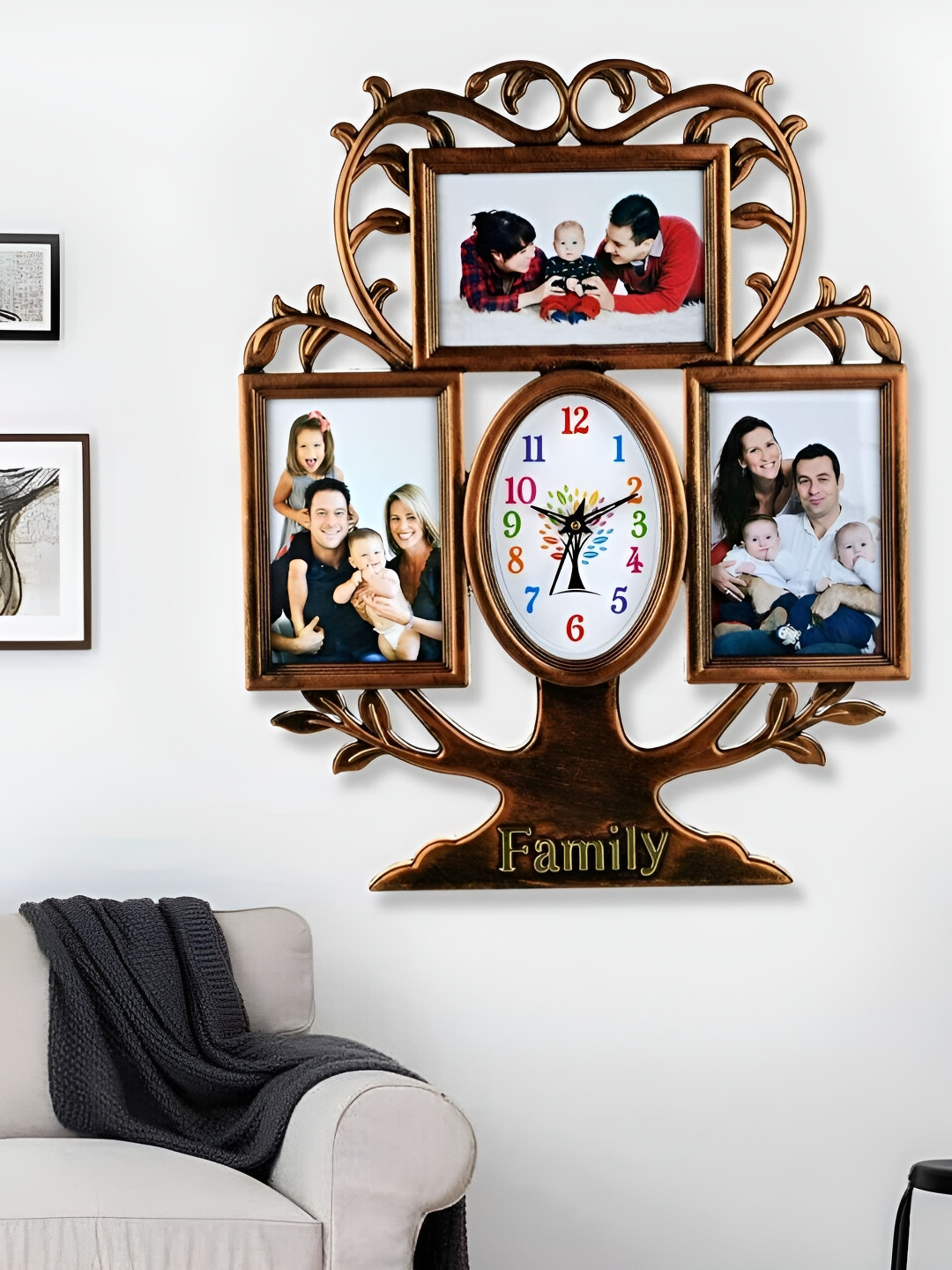 Attractionz Gold-Toned & White Wall Clock