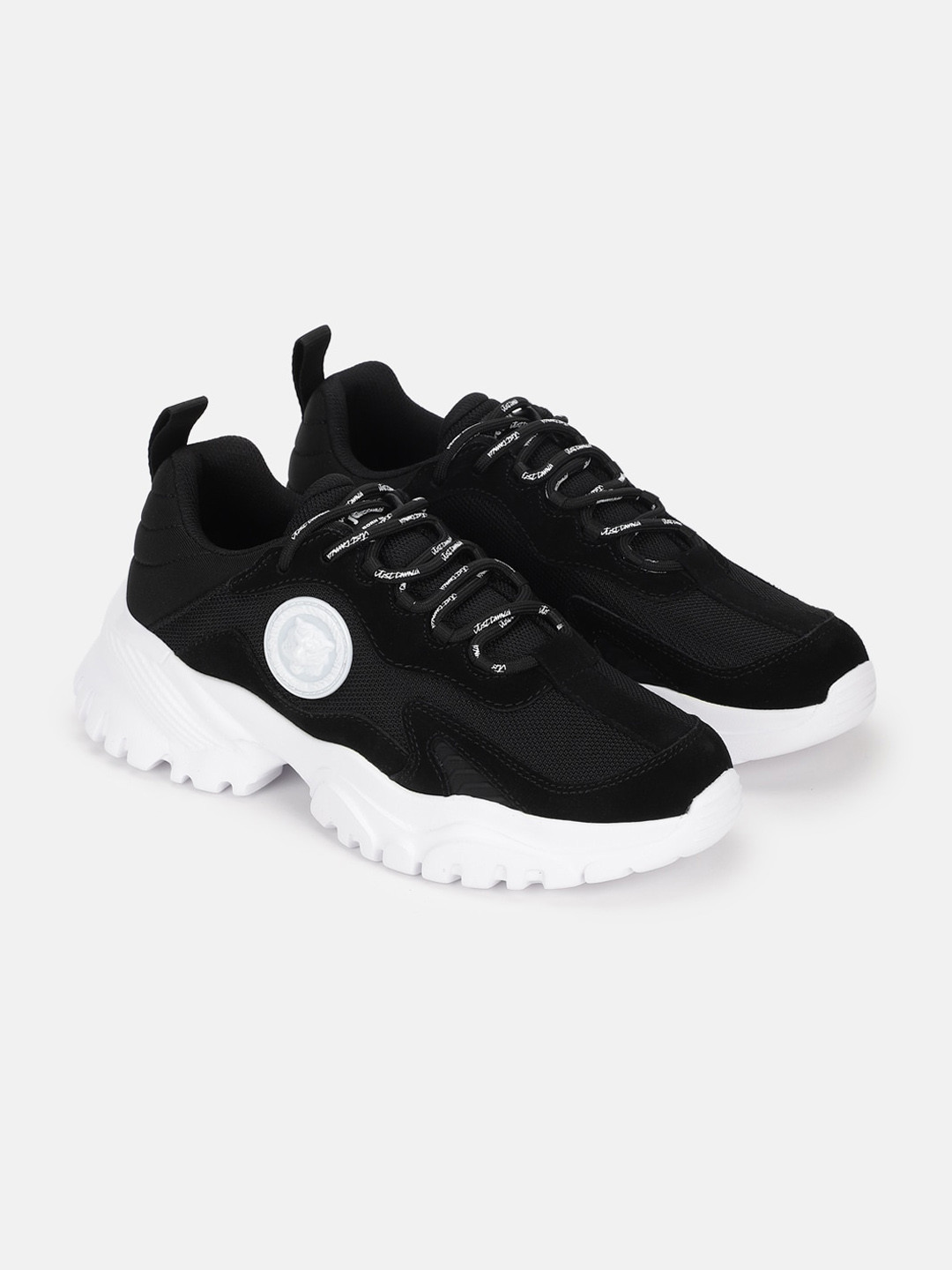 Just Cavalli Men Textured Lace Up Sneakers