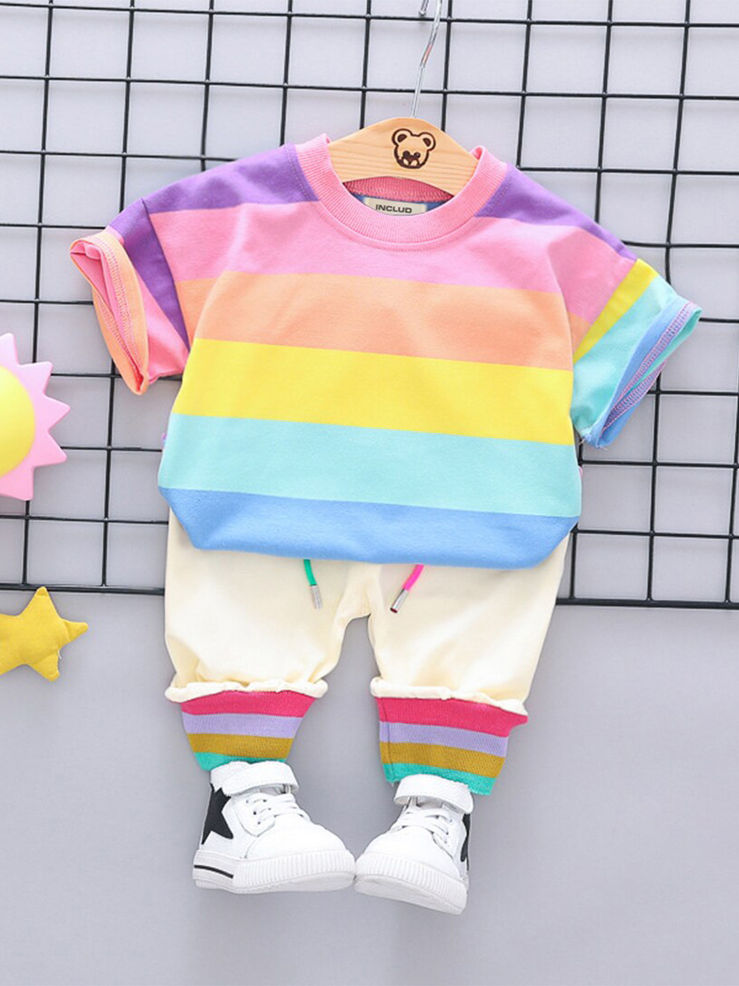 INCLUD Infant Boys Striped T-shirt with Trousers