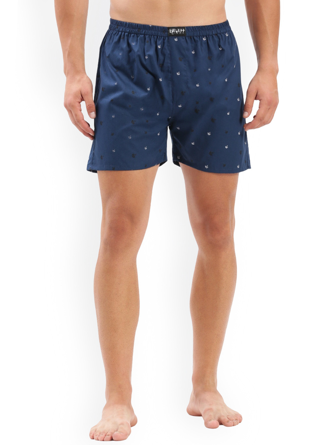 SHOWOFF Printed Cotton Slim-Fit Boxer 142-2_NavyBlue