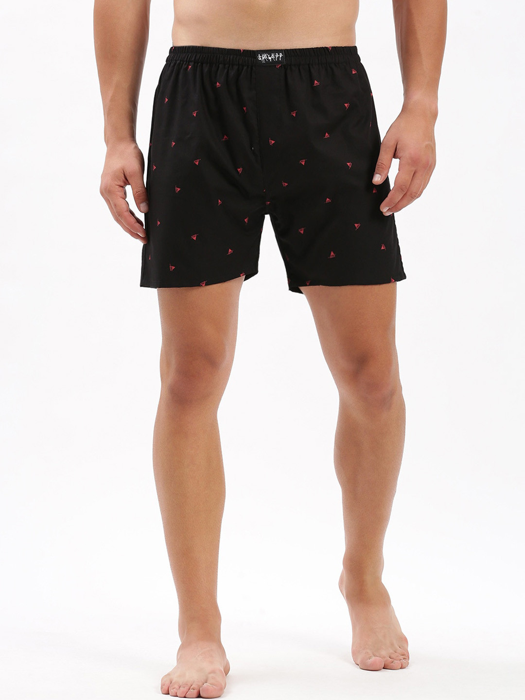 SHOWOFF Printed Cotton Slim Fit Boxer 142-11_Black