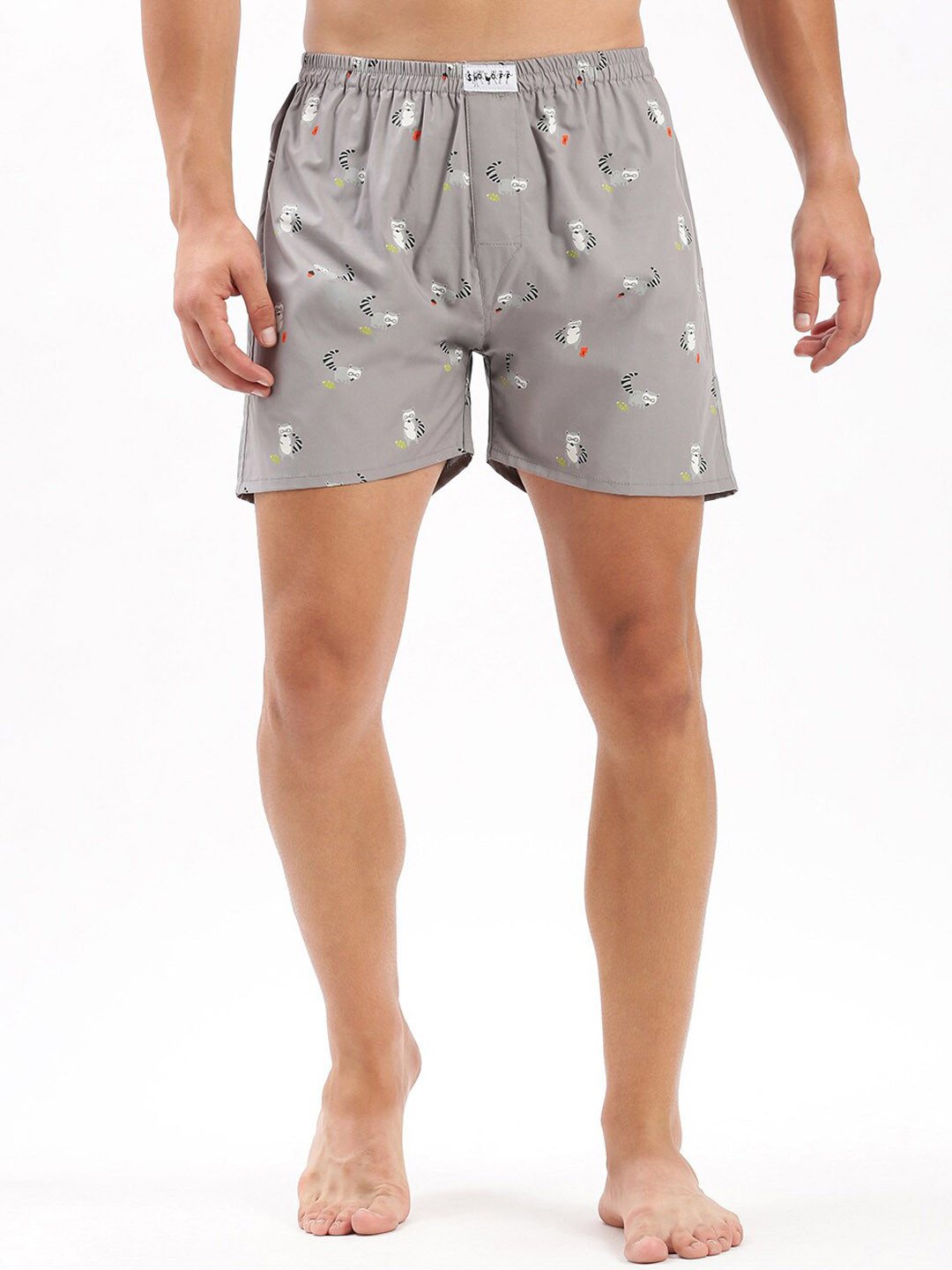 SHOWOFF Printed Cotton Slim-Fit Boxer 142-1_Grey