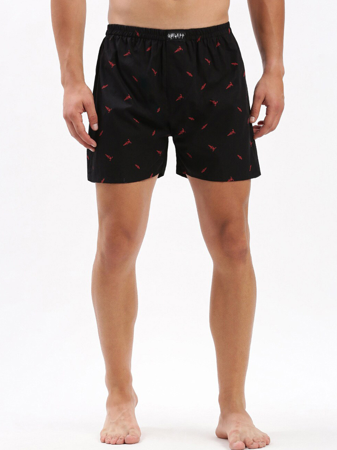 SHOWOFF Printed Cotton Slim-Fit Boxer 142-10_Black