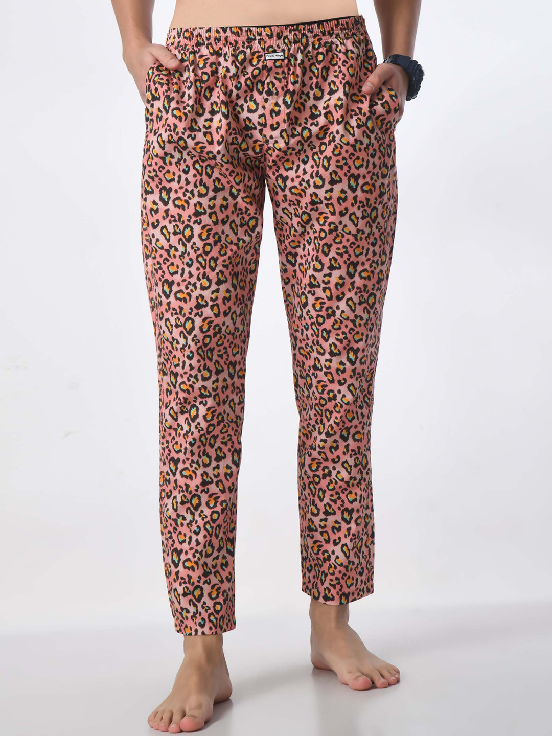 PURPLEMANGO THE FRUIT OF FASHION Men Animal Printed Mid-Rise Pure Cotton Lounge Pants