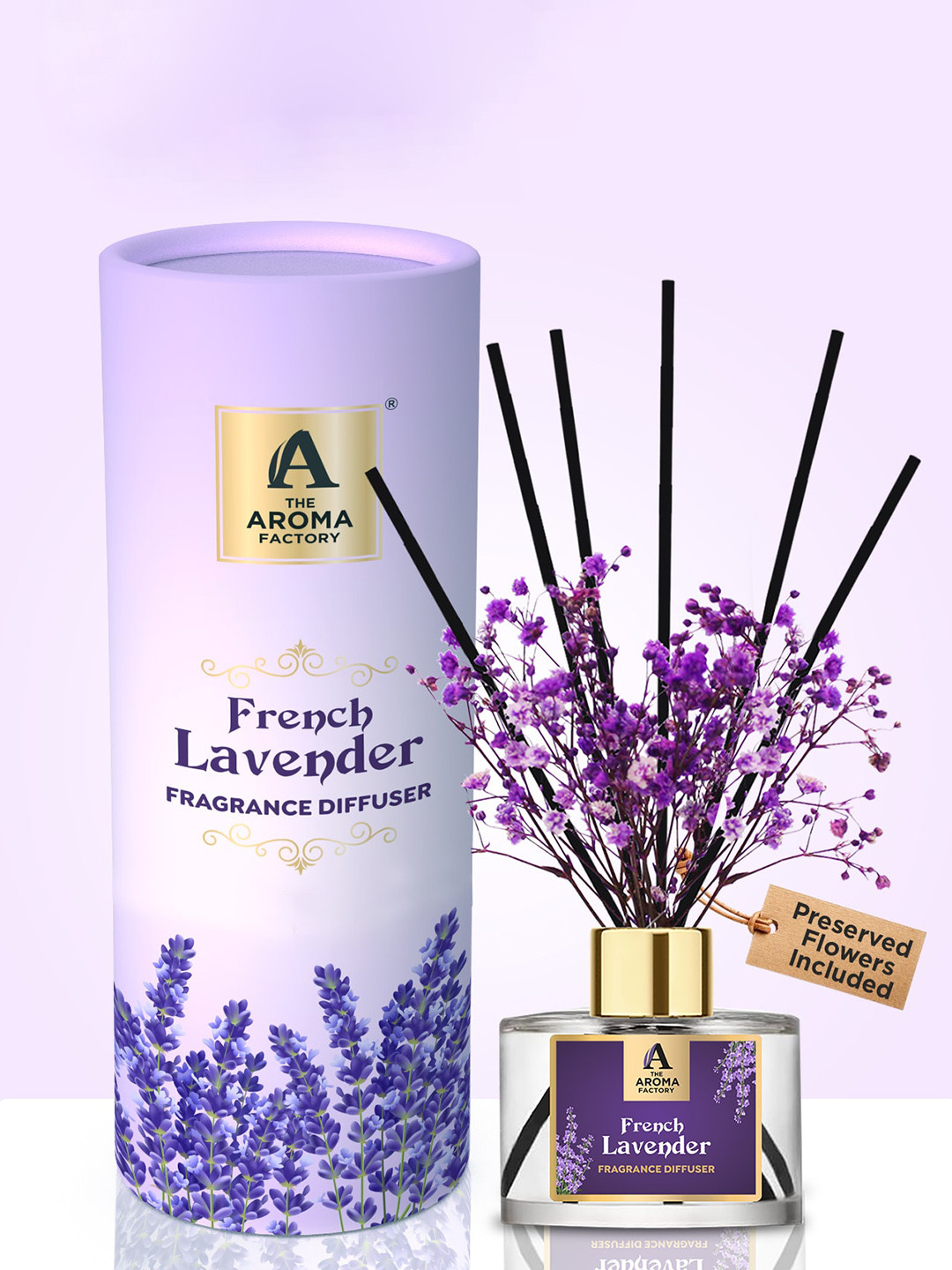 The Aroma Factory Transparent French Lavender Reed Aroma Oil Diffusers 100 ml