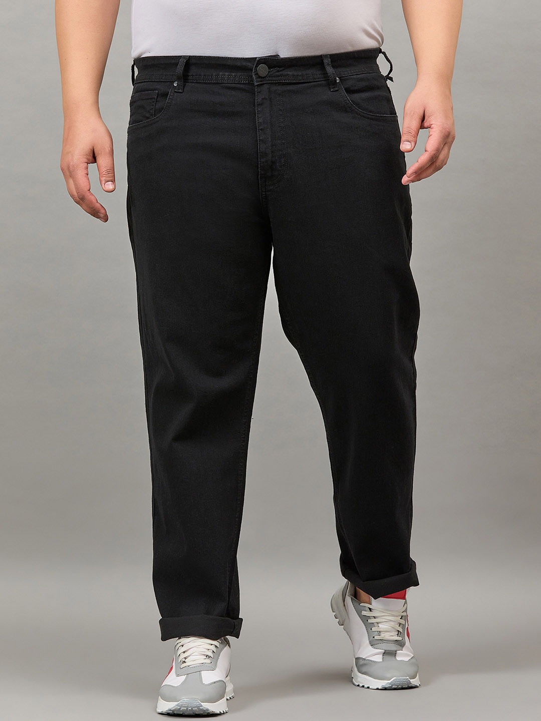 Style Quotient Men Plus Size Black Regular Fit Dark Jeans