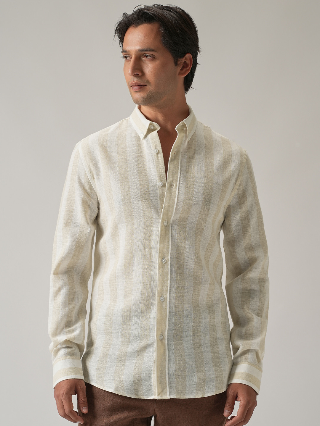 Banana Club Striped Spread Collar Casual Shirt