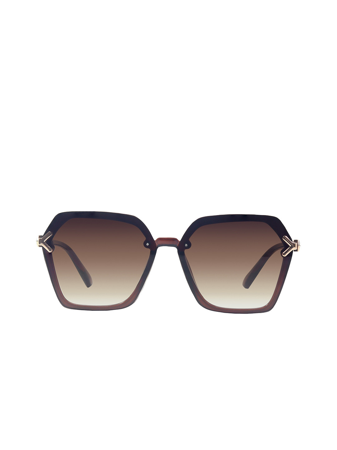 HASHTAG EYEWEAR Women Round Sunglasses With UV Protected Lens B80-692-golden-brown