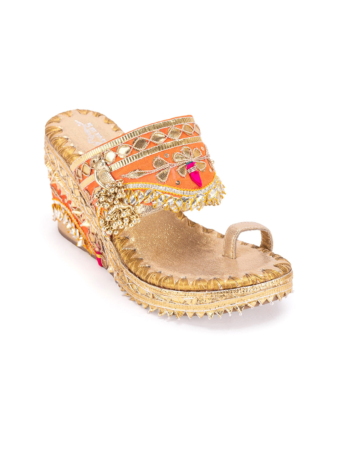 5 ELEMENTS Embellished Open Toe Wedge Heels