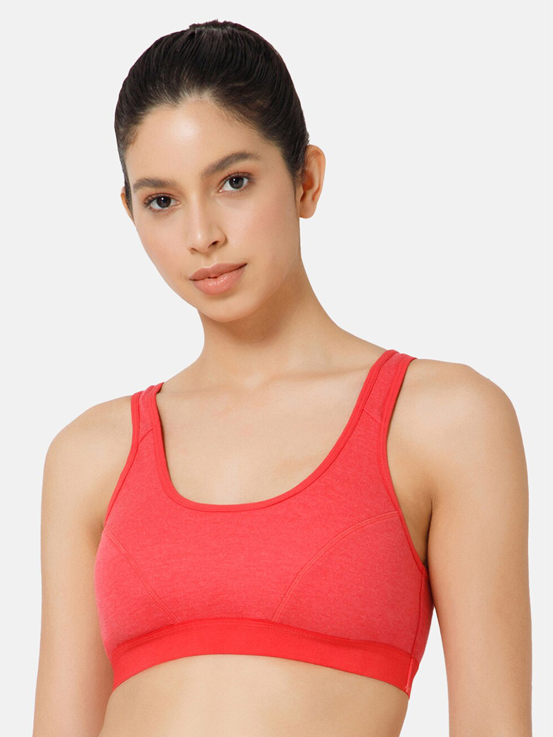 NAIDU HALL Full Coverage Cut And Sew Non Padded Cotton Workout Bra With All Day Comfort