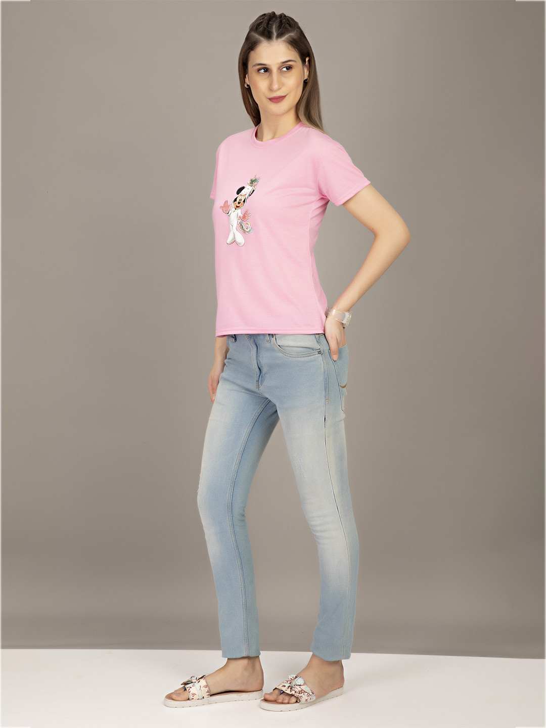 STHULAS Mickey Mouse Printed Pure Cotton T-shirt